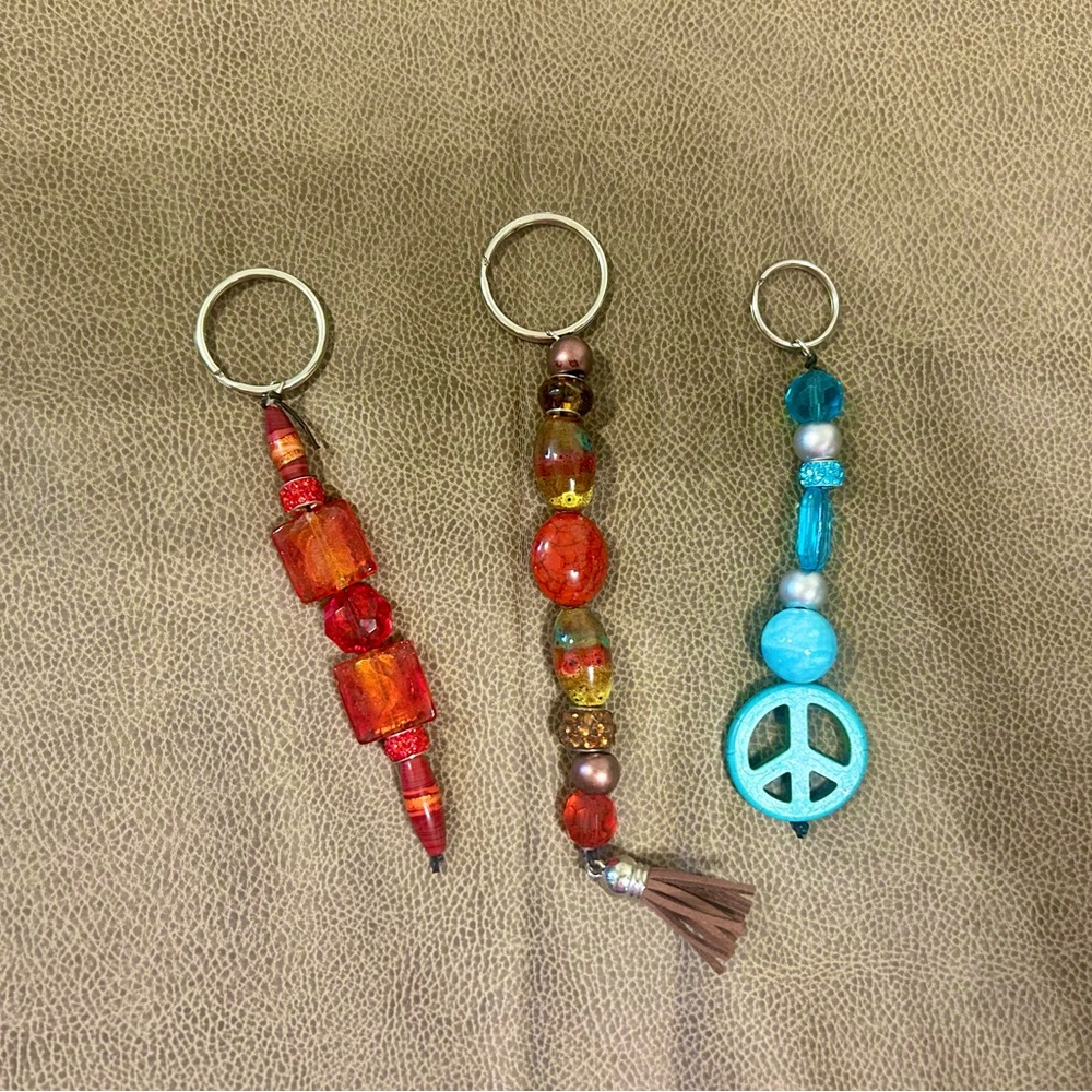 Colorful Beaded Keychains Set